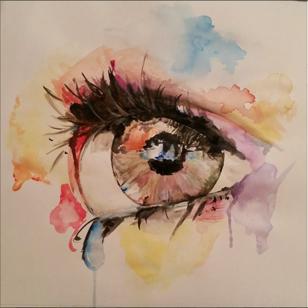 Watercolor Crying Eyes